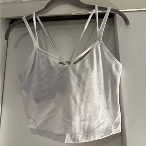 lululemon athletica White Ribbed Tank Top